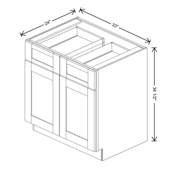 Fabuwood Allure Galaxy Cobblestone 33″ W X 34 1/2″ H X 24″ D Double Door Base Cabinet