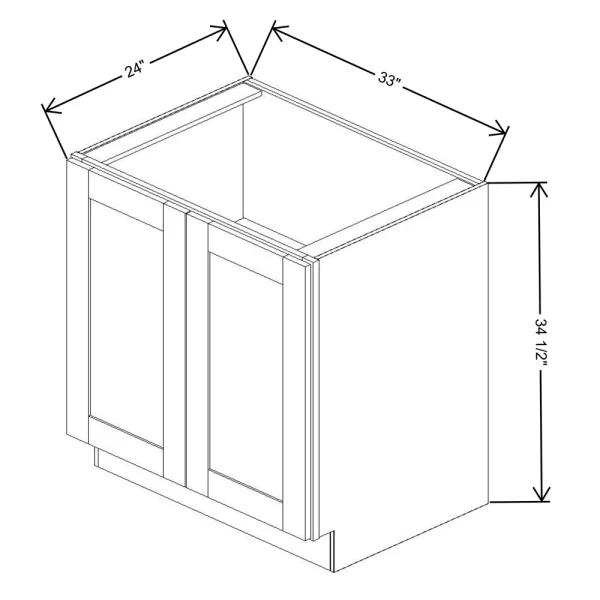Fabuwood Allure Galaxy Cobblestone 33″ W X 34 1/2″ H X 24″ D Full Height Double Door Base Cabinet
