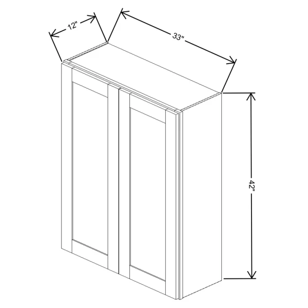 Fabuwood Allure Galaxy Cobblestone 33″ W X 42″ H X 12″ D Double Door Wall Cabinet