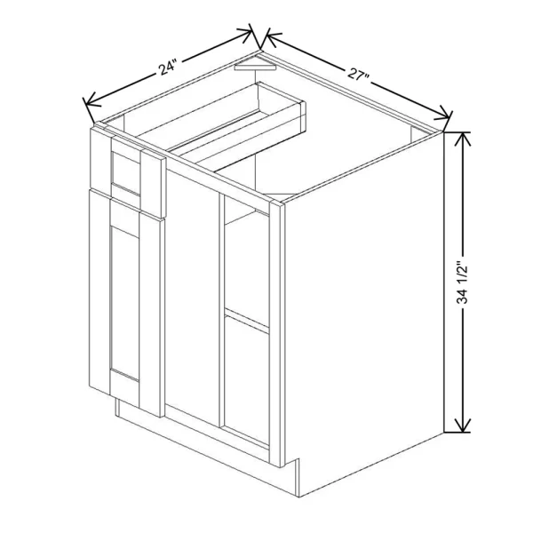Fabuwood Allure Galaxy Cobblestone 36″ To 39″ W X 34 1/2″ H X 24″ D Blind Base Cabinet