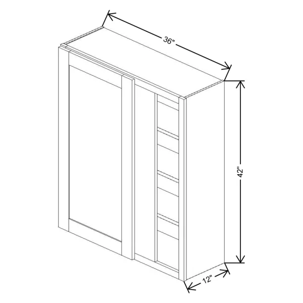 Fabuwood Allure Galaxy Cobblestone 36″ To 39″ W X 42″ H X 12″ D Single Door Blind Corner Wall Cabinet