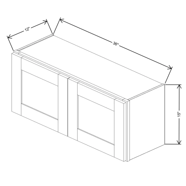 Fabuwood Allure Galaxy Cobblestone 36″ W X 15″ H X 12″ D Double Door Wall Cabinet