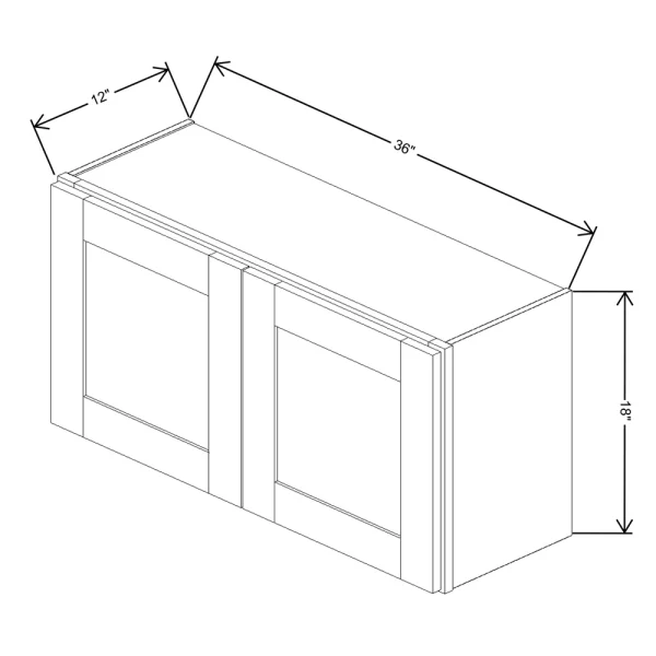 Fabuwood Allure Galaxy Cobblestone 36″ W X 18″ H X 12″ D Double Door Wall Cabinet