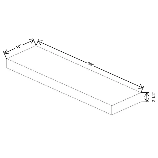 Fabuwood Allure Galaxy Cobblestone 36″ W X 2 1/2″ H X 10″ D Floating Shelf With Led