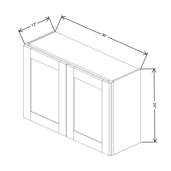 Fabuwood Allure Galaxy Cobblestone 36″ W X 24″ H X 12″ D Double Door Wall Cabinet