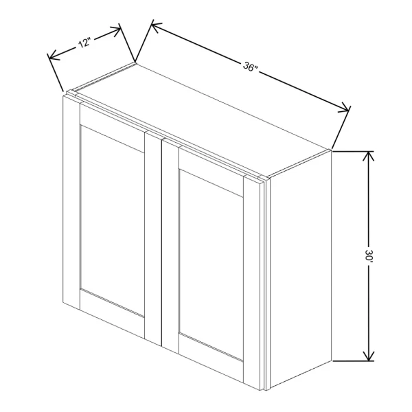 Fabuwood Allure Galaxy Cobblestone 36″ W X 30″ H X 12″ D Double Door Wall Cabinet