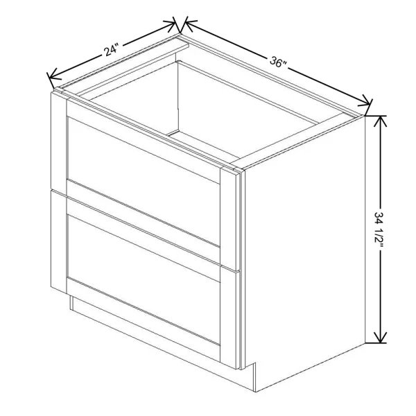 Fabuwood Allure Galaxy Cobblestone 36″ W X 34 1/2″ H X 24″ D 2 Drawer Base Cabinet
