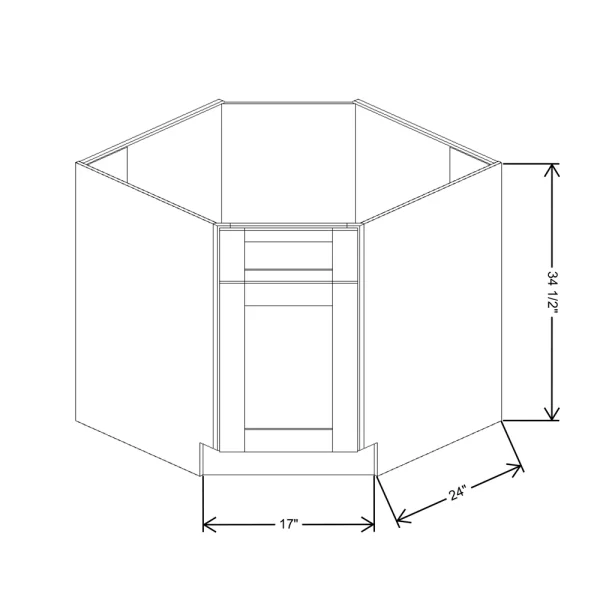 Fabuwood Allure Galaxy Cobblestone 36″ W X 34 1/2″ H X 24″ D Corner Sink Base Cabinet