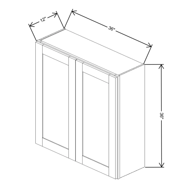Fabuwood Allure Galaxy Cobblestone 36″ W X 36″ H X 12″ D Double Door Wall Cabinet