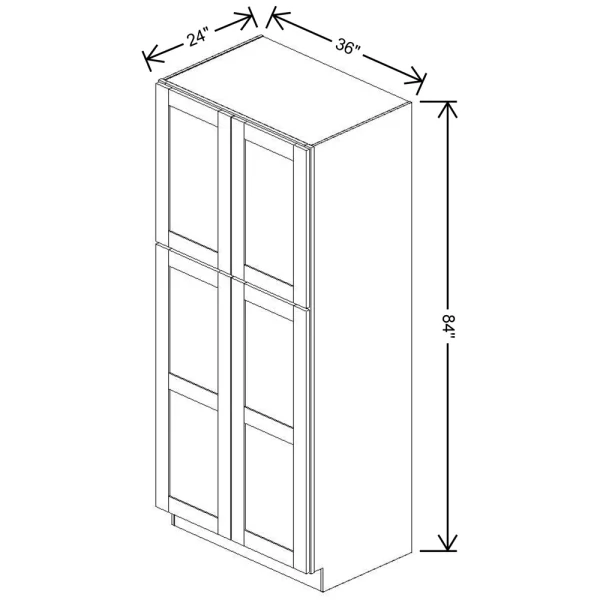 Fabuwood Allure Galaxy Cobblestone 36″ W X 84″ H X 24″ D Tall Pantry Cabinet