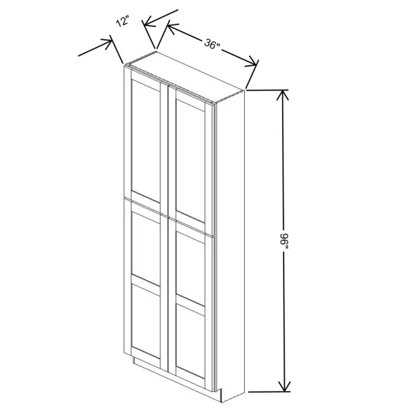 Fabuwood Allure Galaxy Cobblestone 36″ W X 96″ H X 12″ D Tall Pantry Cabinet