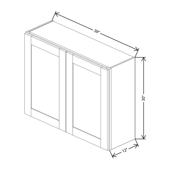 Fabuwood Allure Galaxy Cobblestone 39″ W X 30″ H X 12″ D Double Door Wall Cabinet