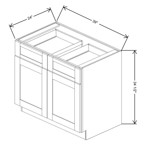 Fabuwood Allure Galaxy Cobblestone 39″ W X 34 1/2″ H X 24″ D Double Door Base Cabinet