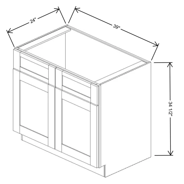 Fabuwood Allure Galaxy Cobblestone 39″ W X 34 1/2″ H X 24″ D Double Door Sink Base Cabinet