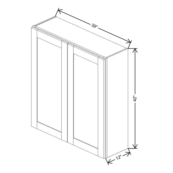 Fabuwood Allure Galaxy Cobblestone 39″ W X 42″ H X 12″ D Double Door Wall Cabinet