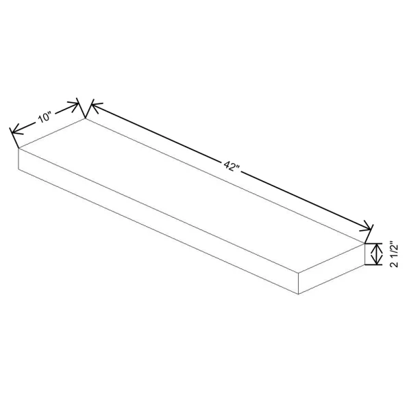 Fabuwood Allure Galaxy Cobblestone 42″ W X 2 1/2″ H X 10″ D Floating Shelf With Led