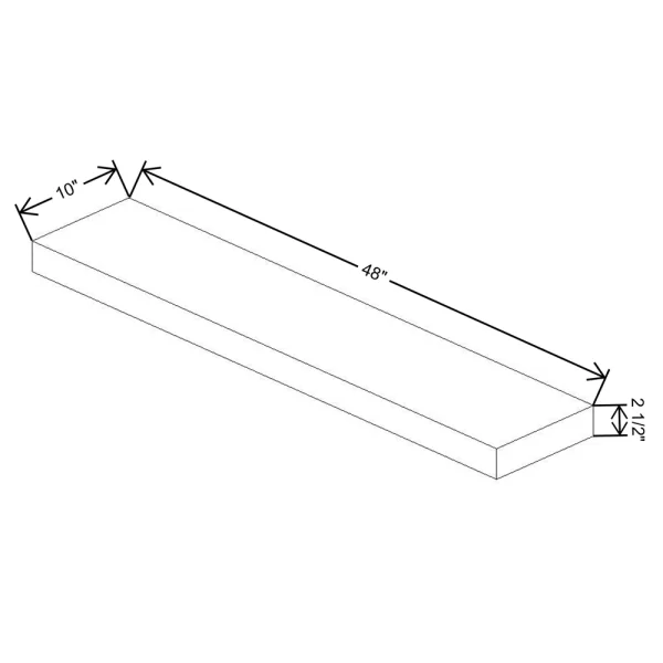 Fabuwood Allure Galaxy Cobblestone 48″ W X 2 1/2″ H X 10″ D Floating Shelf With Led