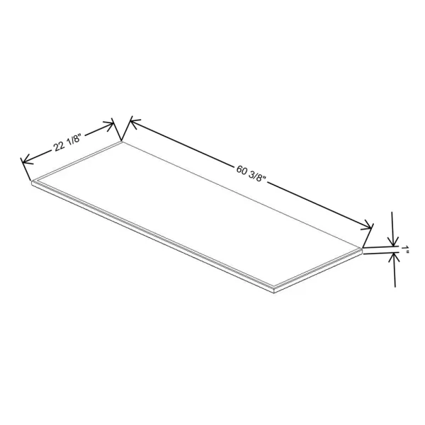 Fabuwood Allure Galaxy Cobblestone 60 3/8″ W X 1″ H X 22 1/8″ D Shaker Platform For V60