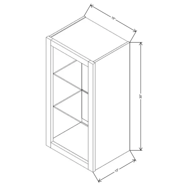 Fabuwood Allure Galaxy Desert Oak 15″ W X 30″ H X 12″ D Wall No Door Cabinet