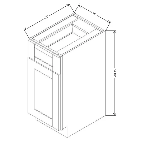 Fabuwood Allure Galaxy Desert Oak 15″ W X 34 1/2″ H X 21″ D Vanity Base Cabinet