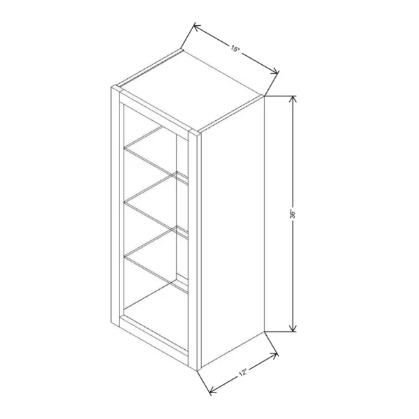 Fabuwood Allure Galaxy Desert Oak 15″ W X 36″ H X 12″ D Wall No Door Cabinet