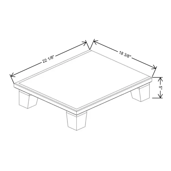 Fabuwood Allure Galaxy Desert Oak 18 3/8″ W X 5″ H X 22 1/8″ D Shaker Platform With Taper Feet For TP1821