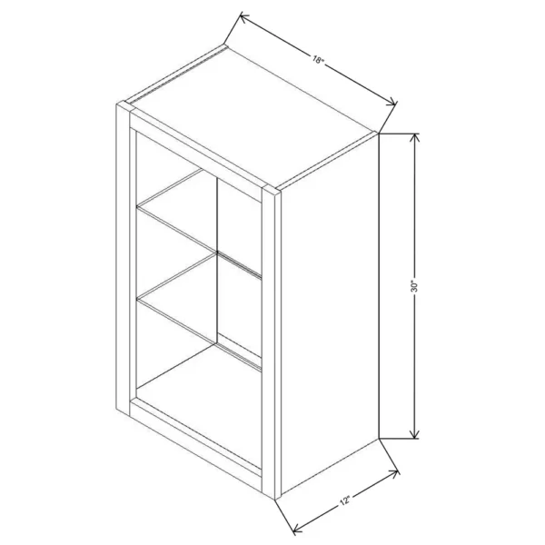 Fabuwood Allure Galaxy Desert Oak 18″ W X 30″ H X 12″ D Wall No Door Cabinet