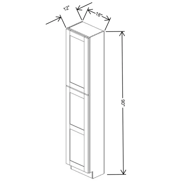 Fabuwood Allure Galaxy Desert Oak 18″ W X 90″ H X 12″ D Tall Pantry Cabinet