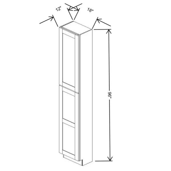 Fabuwood Allure Galaxy Desert Oak 18″ W X 96″ H X 12″ D Tall Pantry Cabinet