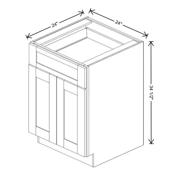 Fabuwood Allure Galaxy Desert Oak 24″ W X 34 1/2″ H X 24″ D Double Door Base Cabinet