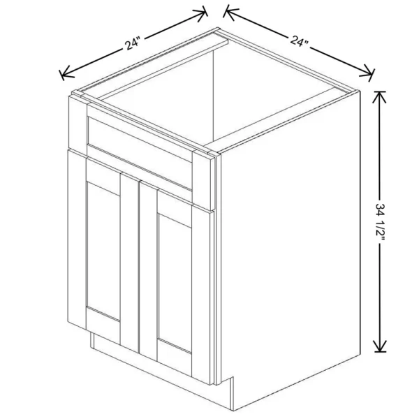 Fabuwood Allure Galaxy Desert Oak 24″ W X 34 1/2″ H X 24″ D Double Door Sink Base Cabinet