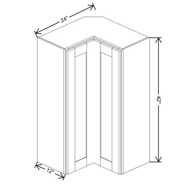 Fabuwood Allure Galaxy Desert Oak 24″ W X 42″ H X 12″ D Square Corner Wall
