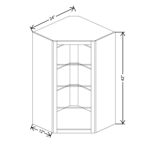 Fabuwood Allure Galaxy Desert Oak 24″ W X 42″ H X 12″ D Wall Corner No Door Cabinet