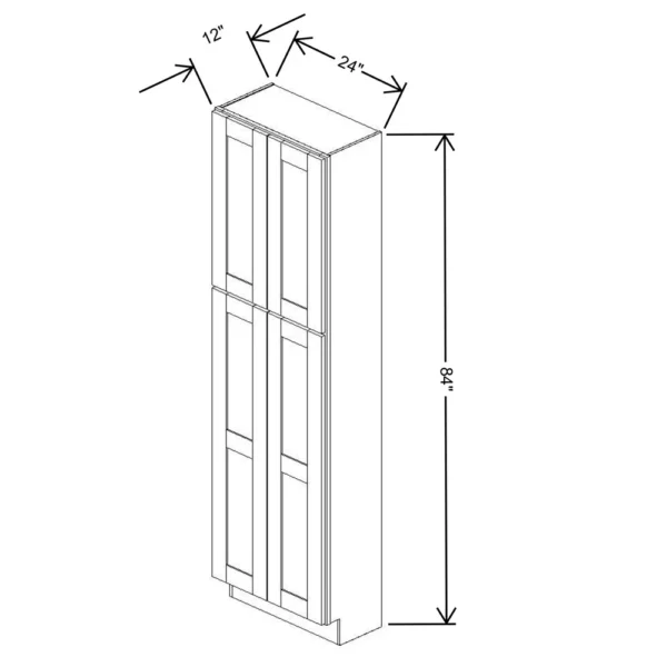 Fabuwood Allure Galaxy Desert Oak 24″ W X 84″ H X 12″ D Tall Pantry Cabinet