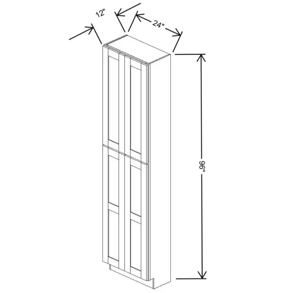 Fabuwood Allure Galaxy Desert Oak 24″ W X 96″ H X 12″ D Tall Pantry Cabinet