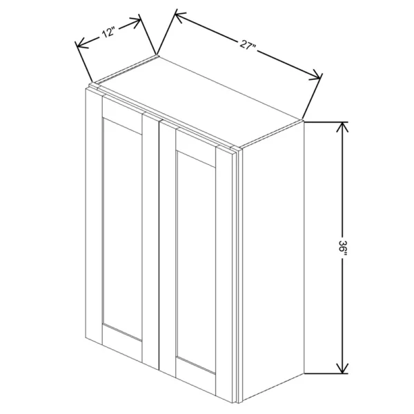 Fabuwood Allure Galaxy Desert Oak 27″ W X 36″ H X 12″ D Double Door Wall Cabinet