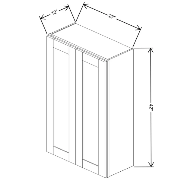 Fabuwood Allure Galaxy Desert Oak 27″ W X 42″ H X 12″ D Double Door Wall Cabinet