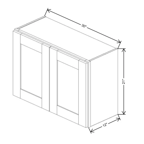 Fabuwood Allure Galaxy Desert Oak 30″ W X 21″ H X 12″ D Double Door Wall Cabinet