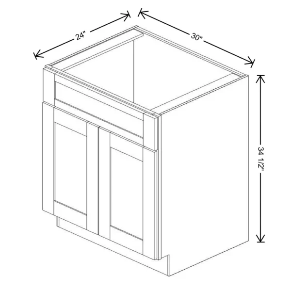 Fabuwood Allure Galaxy Desert Oak 30″ W X 34 1/2″ H X 24″ D Double Door Sink Base Cabinet