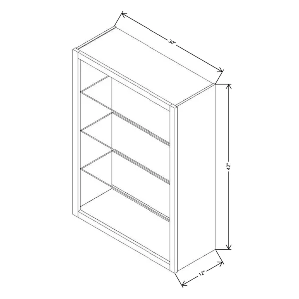 Fabuwood Allure Galaxy Desert Oak 30″ W X 42″ H X 12″ D Wall No Door Cabinet