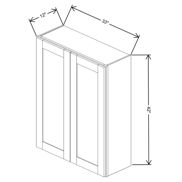 Fabuwood Allure Galaxy Desert Oak 33″ W X 42″ H X 12″ D Double Door Wall Cabinet