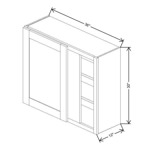 Fabuwood Allure Galaxy Desert Oak 36″ TO 39″ W X 30″ H X 12″ D Single Door Blind Corner Wall Cabinet