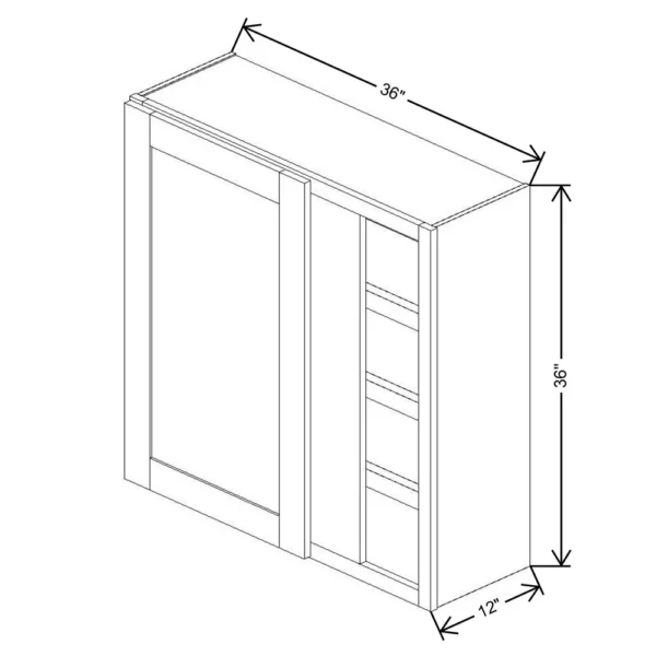Fabuwood Allure Galaxy Desert Oak 36″ TO 39″ W X 36″ H X 12″ D Single Door Blind Corner Wall Cabinet