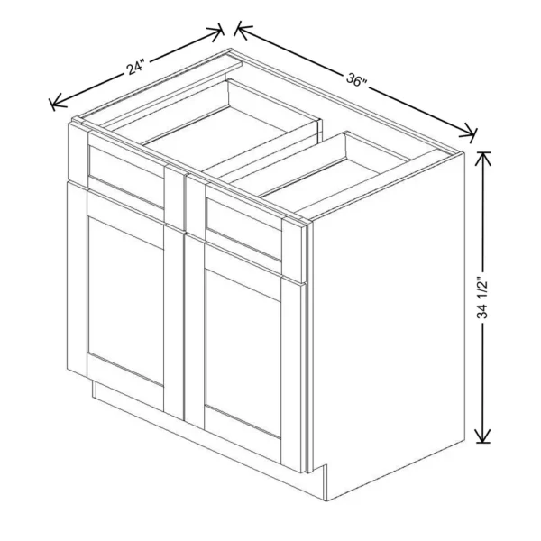 Fabuwood Allure Galaxy Desert Oak 36″ W X 34 1/2″ H X 24″ D Double Door Base Cabinet