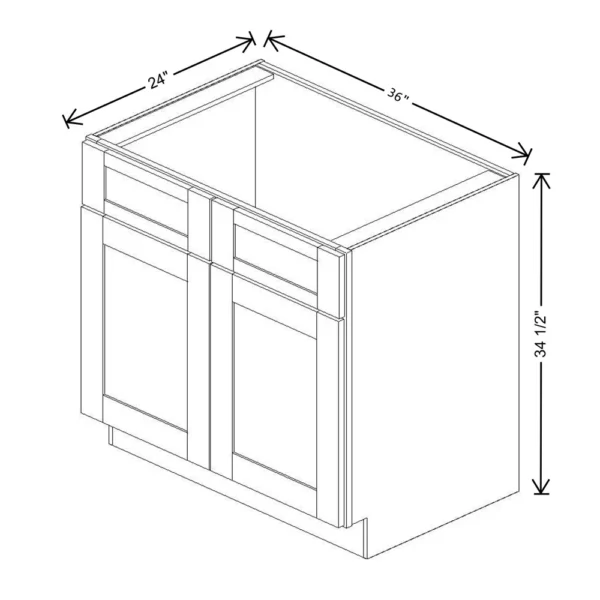 Fabuwood Allure Galaxy Desert Oak 36″ W X 34 1/2″ H X 24″ D Double Door Sink Base Cabinet
