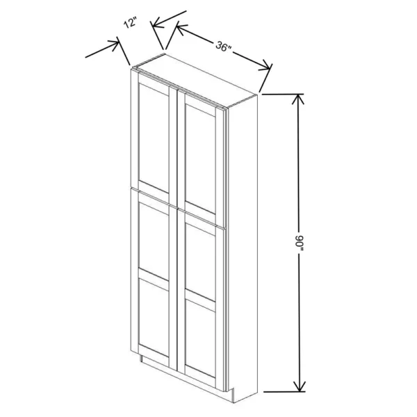 Fabuwood Allure Galaxy Desert Oak 36″ W X 90″ H X 12″ D Tall Pantry Cabinet