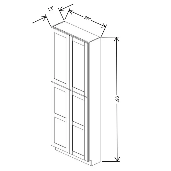 Fabuwood Allure Galaxy Desert Oak 36″ W X 96″ H X 12″ D Tall Pantry Cabinet