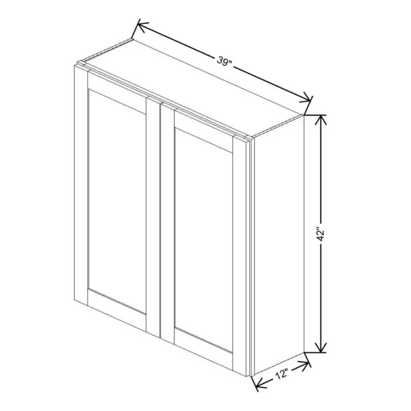Fabuwood Allure Galaxy Desert Oak 39″ W X 42″ H X 12″ D Double Door Wall Cabinet