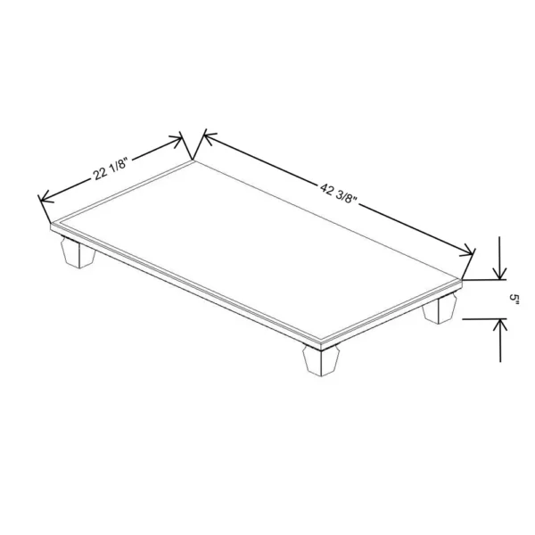 Fabuwood Allure Galaxy Desert Oak 42 3/8″ W X 5″ H X 22 1/8″ D Shaker Platform With Cove Feet For V42