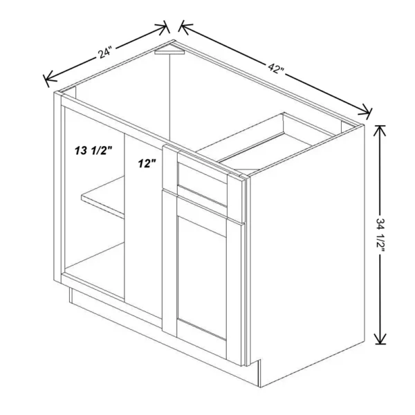 Fabuwood Allure Galaxy Desert Oak 42″ To 45″ W X 34 1/2″ H X 24″ D Blind Base Cabinet